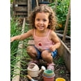 thumbnail image 3 of BemeyourBBs Toddler Baby Girls Summer Clothes Infant Baby Girl Denim Outfit Cute Bee Cake Ice Cream Floral Embroidery Ribbed Tank Vest Tops with Pockets Rolled Jeans Denim Shorts 2Pcs Set, 3 of 7