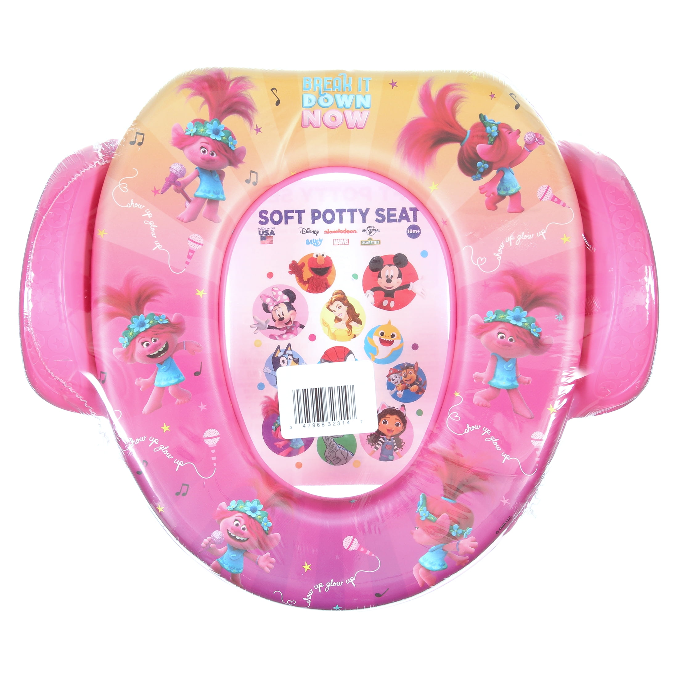 DreamWorks Trolls Soft Potty Training Seat for Toddlers with Hanging Hook, Fits Standard Toilets