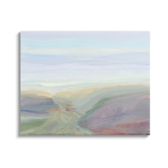 Soft Aerial View Nature Scenery Abstract Graphic Art Gallery Wrapped Canvas Print Wall Art