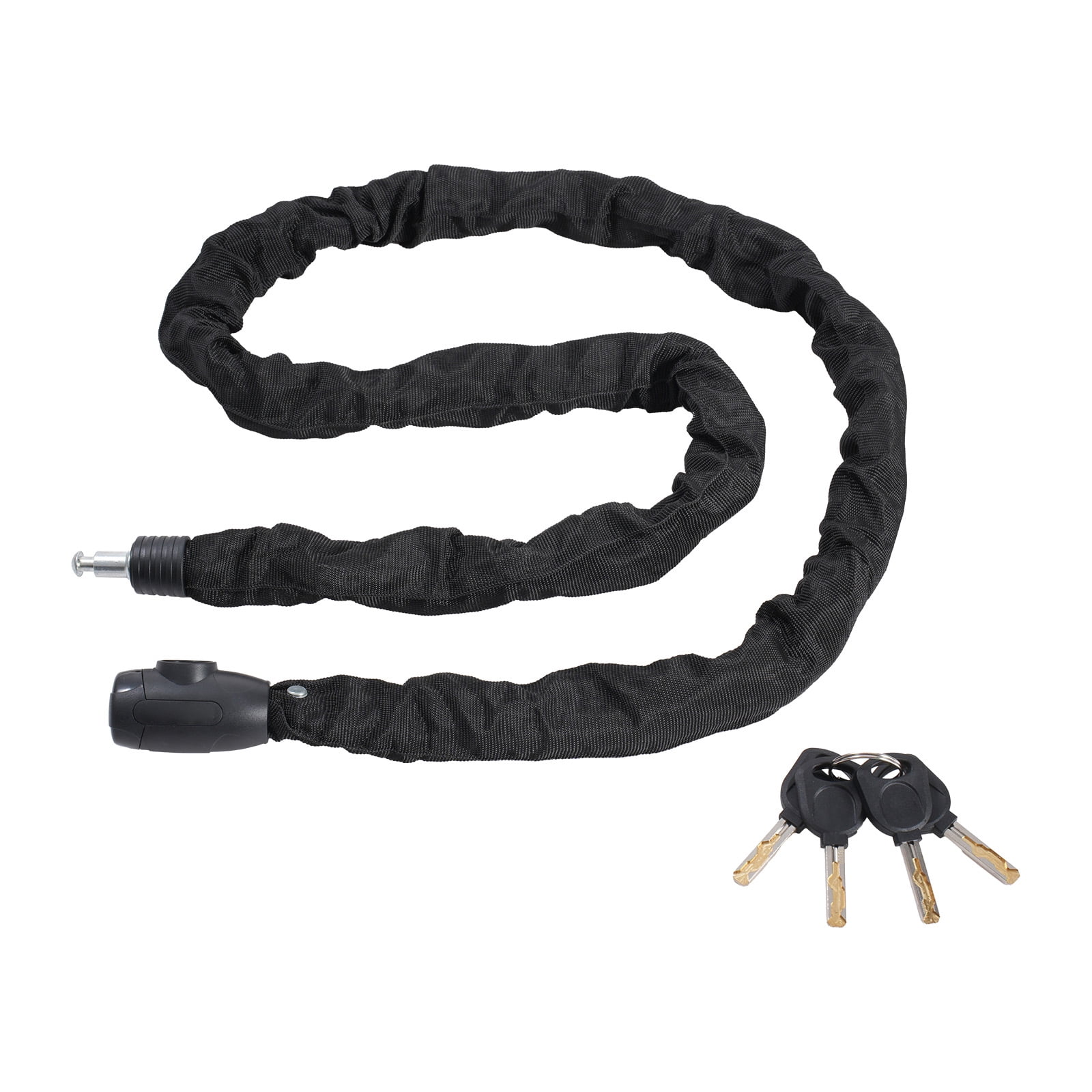 KFFKFF Chain Lock for Bikes, 5.91 Ft with Combination and 4 Keys, Durable Anti-Theft Security for Bicycles, Motorcycles, Scooters, and Gates, 10mm