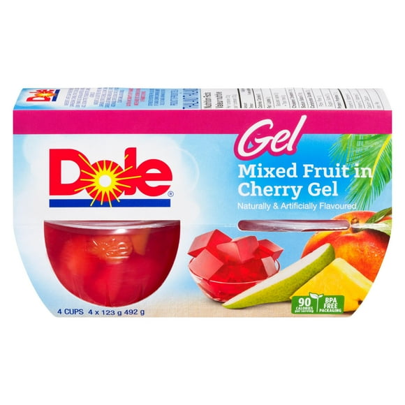 Fruits mélangés dans gelée aux cerises de Dole 4 coupes, 492 g