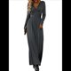 thumbnail image 2 of Vestido Elegante de Otoño 2025 para Mujer, con Escote en V Profundo, Larga y Abertura, para Boda, Noche, Graduación, Fiesta Gris Oscuro XL, 2 of 9