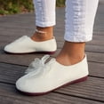 thumbnail image 7 of Bow Mary Jane Sneakers for Women, Women's Slip On Flats With Elegant Bowknot, Comfortable Lightweight Casual Shoes, Faux Cover Upper & Pu Sole, Breathable Design for Indoor Outdoor Walking, White 8.5, 7 of 7