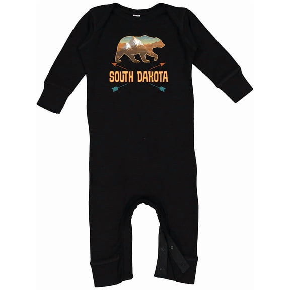Inktastic South Dakota Vacation Bear Silhouette Baby Romper Coveralls