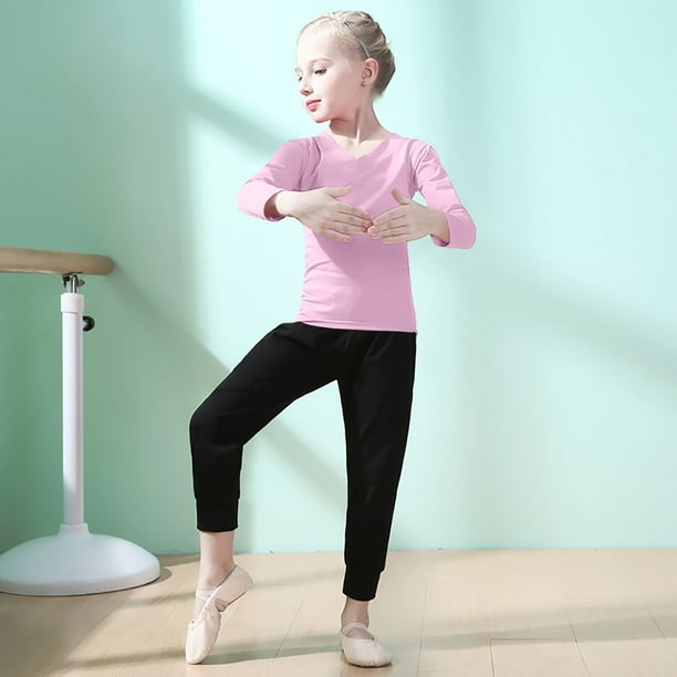 Conjunto de traje de ejercicio de manga larga para niñas y niños, conjunto de dos piezas de pantalones largos de manga larga para niños, camiseta de algodón para niños