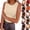 16# Beige, variant on Tank Tops for Women Solid Color Ribbed Crewneck Slim fit Shell Trim Summer Casual Going Out Shirts Sleeveless Red XL