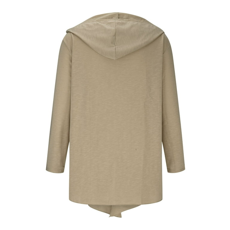 IROINNID Cardigan for Men Cotton Cozy Solid Hooded Cardigan Jacket