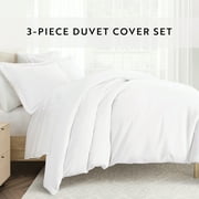 Noble Linens 2-Piece White Duvet Cover Set, Twin/Twin XL