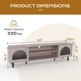 thumbnail image 2 of Ktaxon Modern LED TV Stand with 2 Fluted Arched Doors, 63" Entertainment Center Media Gaming Console for 55/60/65" TVs with RGB Lighting, Washed Gray, 2 of 12
