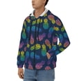 thumbnail image 3 of Honeii Retro Bright Pineapple Print Hoodies for Men, Pullover & Full Zip, Breathable Zip up Hoodie, Sweatshirt-Medium, 3 of 5