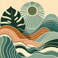thumbnail image 3 of Ambesonne Monstera Duvet Cover Set, Abstract Landscape Boho, Queen, Evergreen Pale Seafoam, 3 of 6