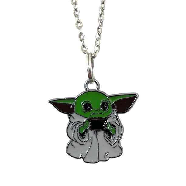Baby Yoda Pendant Necklace Star Wars Enamel Metal Charm