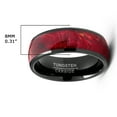 thumbnail image 3 of Men's Black Tungsten Ring Wedding Band Red Wood Burl 8MM Comfort-Fit, 3 of 3