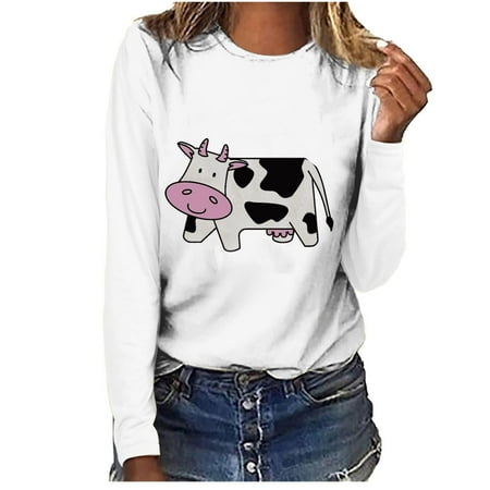 

YFPWM Sweatshirt for Women Backless Top Strapless Tops Maternity Tank Top Fringe Tops Print Round Neck Long Sleeve T-shirt