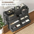 thumbnail image 4 of Commode pour Chambre, Meuble Télé pour Télé de 55”, Centre de Divertissement avec 10 Tiroirs, Unité d'Organisation de Rangement pour Salon, Garde-Robe, Entrée, Couloir (Brun Rustique), 4 of 9
