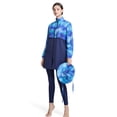 thumbnail image 6 of 4 Piece Swimwear for Women Long Sleeve Rash Guard Swimsuit with Swim Cap Full Coverage Beachwear for Surfing Diving and Holiday Sports, 6 of 8