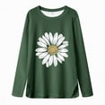 thumbnail image 4 of HCNTES Girls Long Sleeve T Shirts 10-12 Crewneck Fall Tee for Girls Trendy Basic Top for Girls Cotton Striped Colorblock Girls Sweatshirts(Green,5-6 Years), 4 of 4