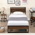 thumbnail image 2 of SEGMART Twin Size Bed Frames with Modern Wooden Headboard and Footboard, Heavy Duty Metal Platform Bed Frame with Under-Bed Storage for Kids Teens Adults, No Box Spring Needed, 2 of 11