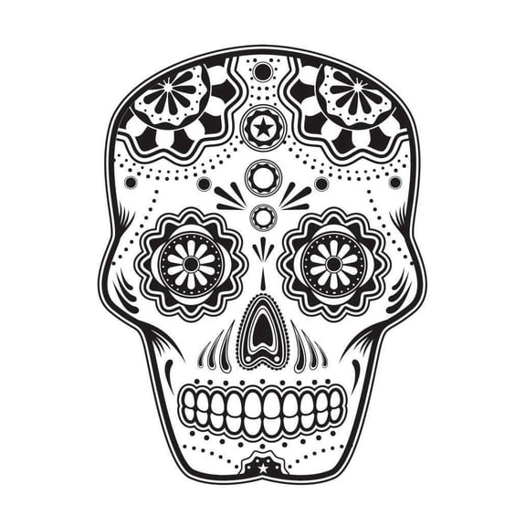 Sugar Skull Halloween Edible Icing Image Cake topper, by Tnct.