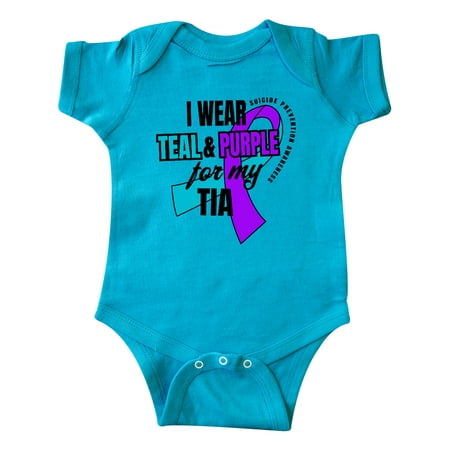 

Inktastic Suicide Prevention I Wear Teal and Purple for My Tia Gift Baby Boy or Baby Girl Bodysuit