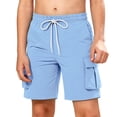 thumbnail image 5 of Jinhomg Boys' Quick Dry Cargo Shorts Kids Elastic Waist Athletic Shorts with Multi-Pockets Lightweight Hiking Summer Beach Shorts 5-13Y, 5 of 7