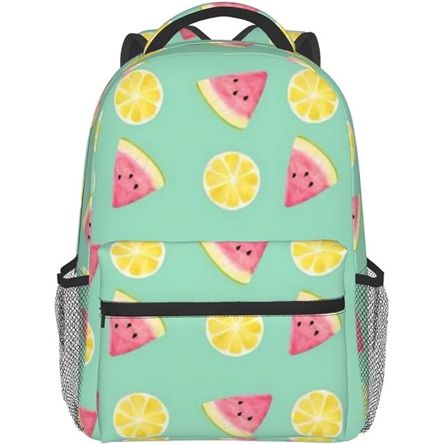 Orange Watermelon School Book bag Hiking Travel Camping Backpack Lightweight Daypack