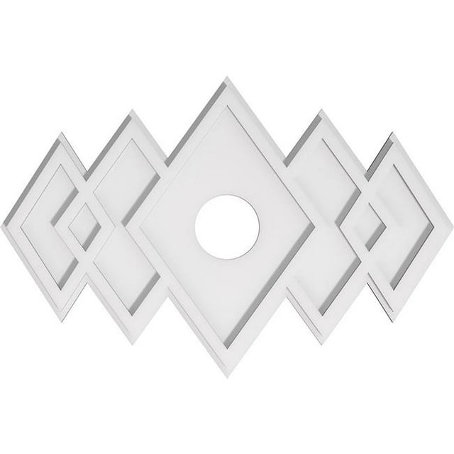 Ekena Millwork CMP28X18ZE-04000 4 in. ID x 8.75 in. Rectangle Zoe Architectural Grade PVC Contemporary Ceiling Medallion