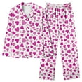 thumbnail image 3 of Luxalzxs Valentines Day Pajama Sets for Women Button-Down Soft Long Sleeve 2 Piece PJ Set Sleepwear Loungewear Homewear, 3 of 4