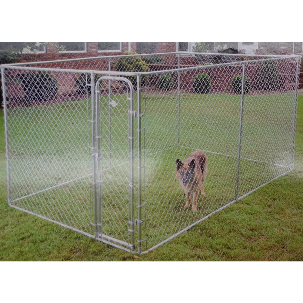 ALEKO DK13x7x6 Dog Kennel 13' x 1/2' x 6' DIY Box Kennel Chain Link Dog  Pet System