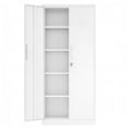 thumbnail image 4 of Xukmct 2 Doors Metal Garage Storage Cabinet with Shelves and Lock, 71" Tall Storage Cabinet for Garage, Workshop, Office, White, 4 of 9