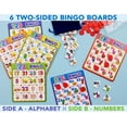thumbnail image 2 of Party Hearty Alfabeto y números Abc y 123 Juego de mesa de bingo para niños de jardín de infantes y preescolares Aprenda a leer 2 versiones divertidas para edades de 4 años en adelante (Edición de ali, 2 of 6