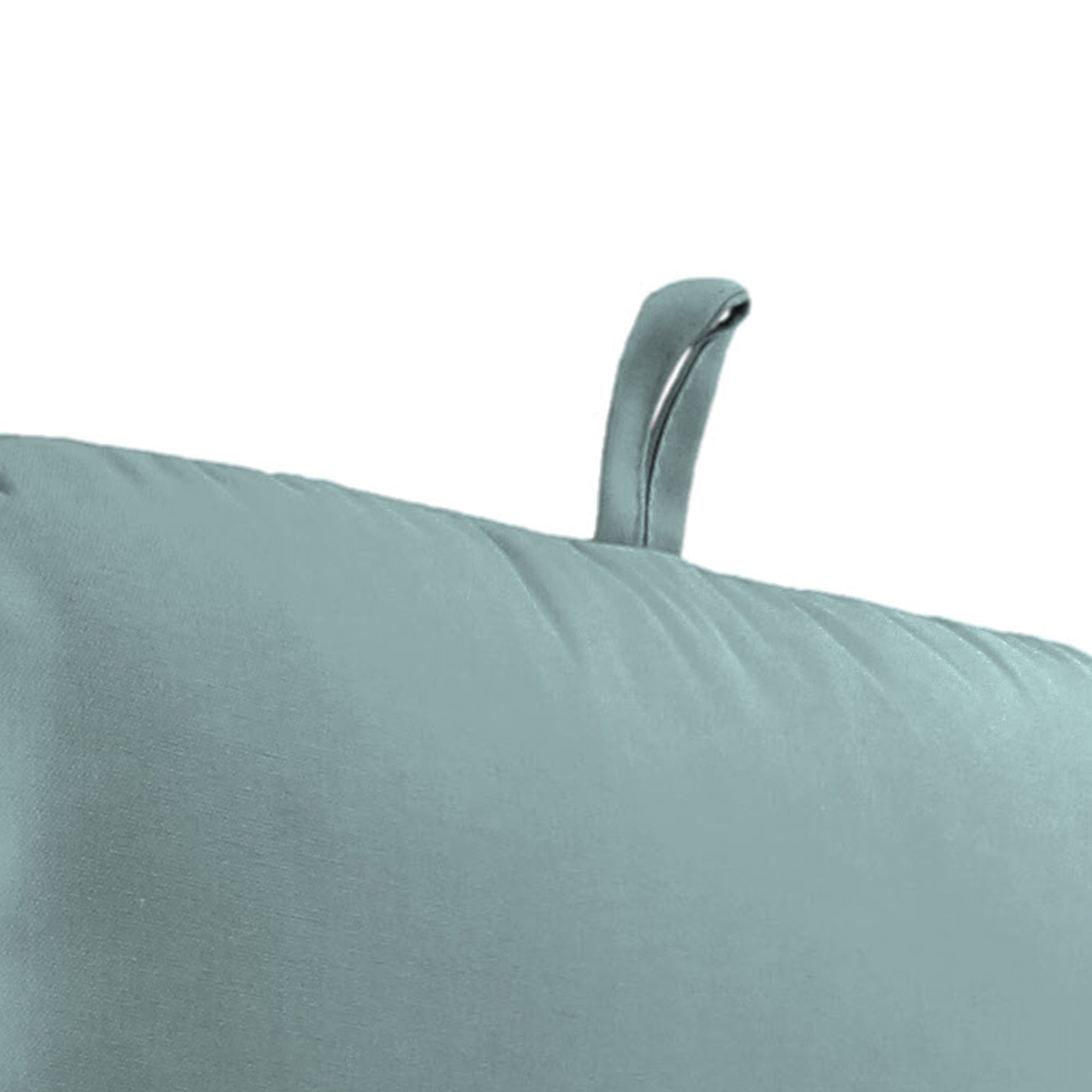 Jordan Manufacturing Sunbrella 45" x 22" Cast Mist Light Teal Solid Rectangular Outdoor Chair Cushion with Ties and Hanger Loop