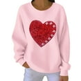 thumbnail image 2 of Vetsdori Pullover Sweatshirts for Women Winter Valentine's Days Shirts Valentine Crew Neck Love Heart Womens Sweatshirts, 2 of 4