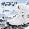 thumbnail image 4 of Stepedia Women's Waterproof Winter Snow Boots Insulated Warm Faux Fur Lined Mid-Calf Booties for Women, White, 4 of 10