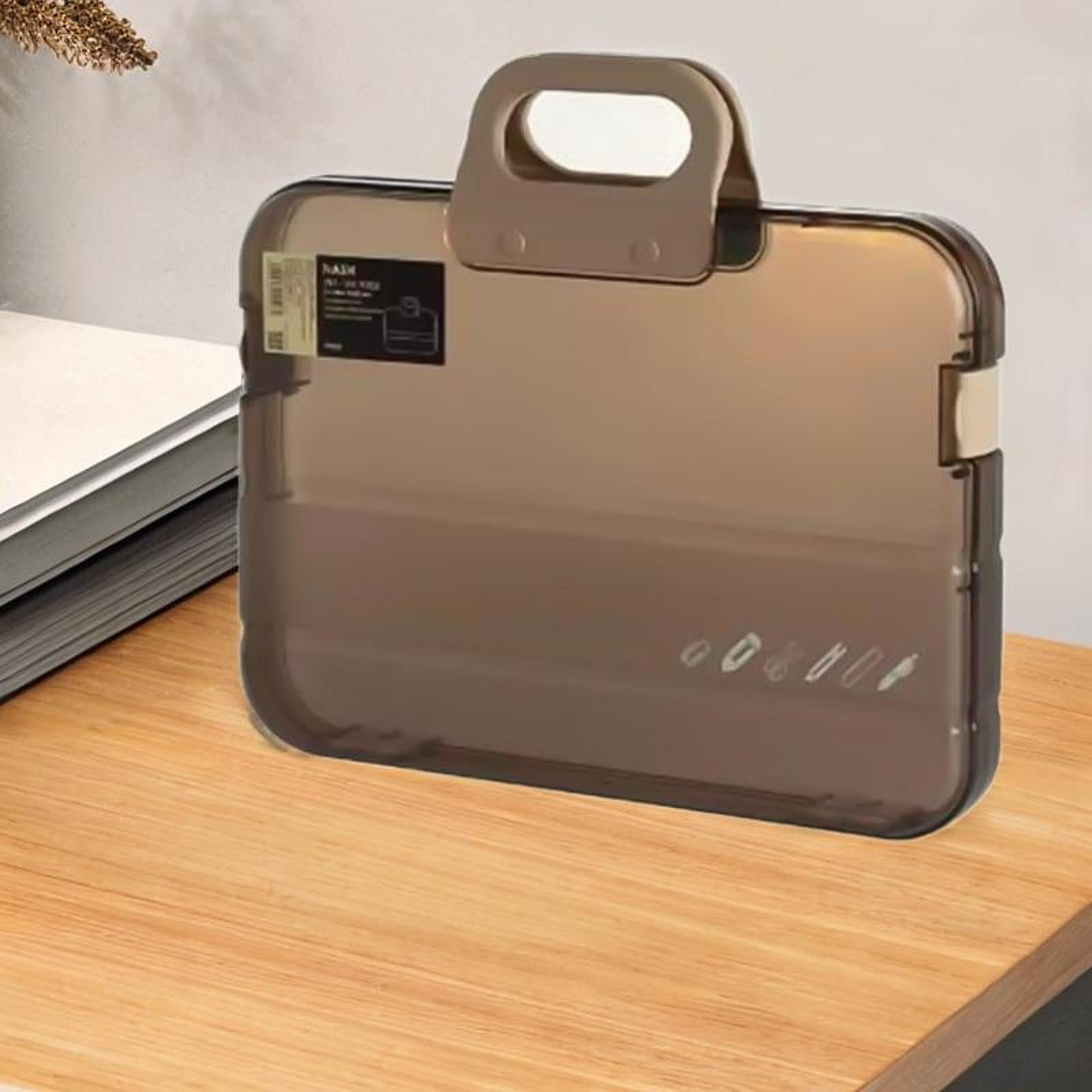 MAGIDEAL Portable files Organizer A4 Document Box Multipurpose Accessories with Snaps Brown