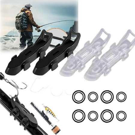 Lure Magnetic Hooker Lure Magnetic Automatic Hook Keeper Fishing Bait Holder with 2 Sizes Rubber Rings Mini Tackle Organizer for Fishing Rod Prevent Line Tangle Quick Installation