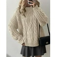 thumbnail image 3 of PRETTYGARDEN Women's Oversized Fall Sweaters Casual Long Sleeve Crewneck Chunky Cable Knit Pullover Tops Winter Clothes, 3 of 9