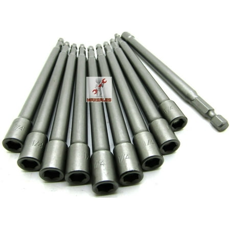 

(Qty-10) 1/4 x 6 Long Magnetic Nut Setters Nut Driver Set CRV