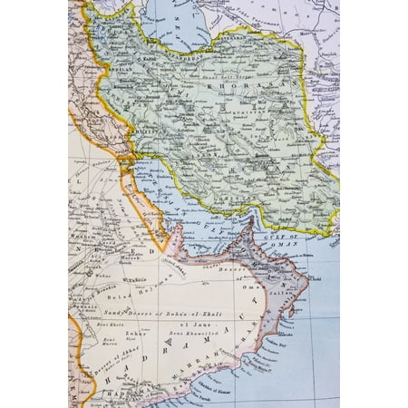 Partial Map Of Middle East Showing Red SeaPersian Gulf Horn Of Africa Gulf Of Aden In 1890S From The Citizens Atlas Of The World Published London Circa 1899 Canvas Art - Ken Welsh Design Pics (24 x 3