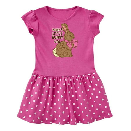

Inktastic Easter Nana s Little Bunny Gal Artsy Bunny in Blue Bow Gift Baby Girl Dress