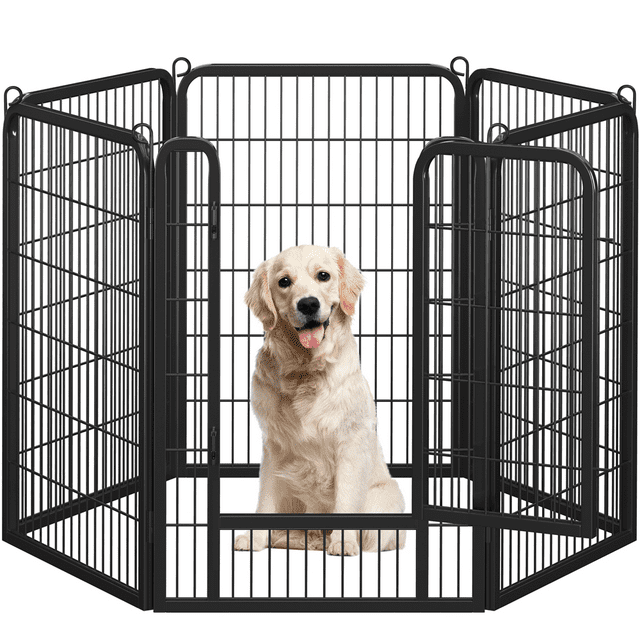 Yaheetech 40''H 6 Panels Dog Playpen Outdoor Indoor Fence,Black