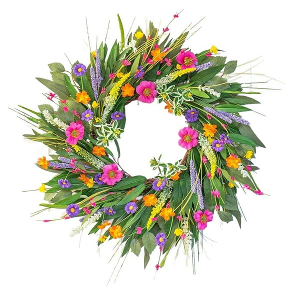 Spring Wreath for Front Door: Elegant 22 Artificial Floral Decor for All
