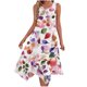 thumbnail image 1 of Pantalones Cortos para Vestidos Bajos Mujeres sin Mangas Cuello Redondo Cordón Ruffle A-Line Mini Vestido Poliéster, Vestido Casual para Citas Y Fiesta, 1 of 8