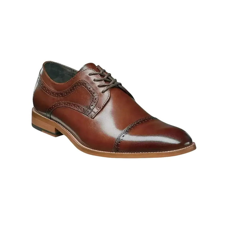 25066,Stacy Adams Leather Shoes Dickinson Cap Toe Lace up All