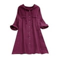 thumbnail image 1 of Hiiyo T-Shirt à Capuche Long en Coton et Lin pour Femmes, Manches Longues, Ample, 1 of 4