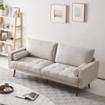thumbnail image 2 of Vonanda Fabric Sofa Couch, Mid-Century 73 Inch 3 Seater Linen Couch with Hand-Stitched Comfort Cushion and Bolster Pillows for Living Room,Elegant Beige, 2 of 9