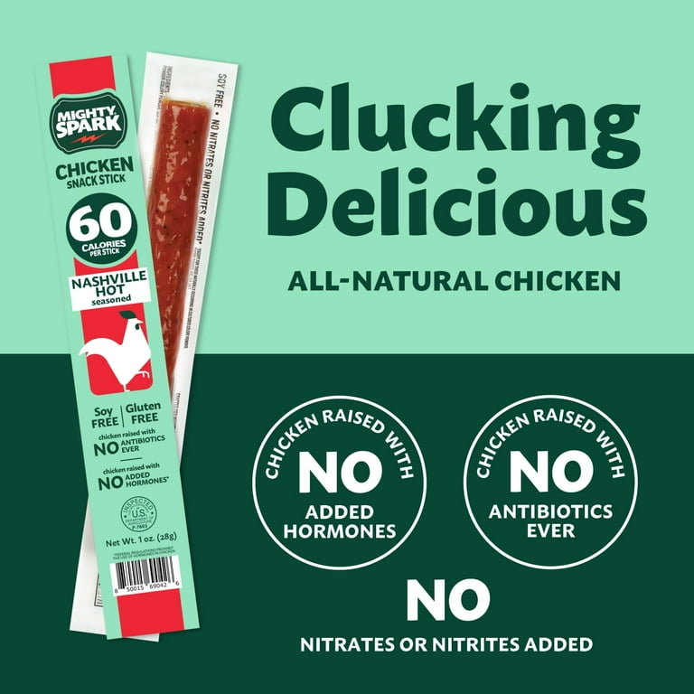 Mighty Spark Chicken Sticks Nashville Hot - Healthy Snacks for