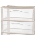 thumbnail image 5 of Sterilite Wide 3 Drawer Storage Cart, Plastic Rolling Organization Cart, Grey Pumice, 5 of 6