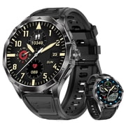 Minsxk Military Smartwatch for Men, with Bluetooth Answer Make Calls/120+ Sport Mode/30-Day Standby, Rugged Smartwatch fits for Android and iPhone Devices,Black