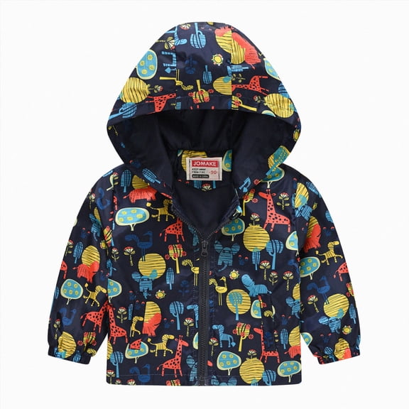 Splozh Kids Hoodies Girls Toddler Baby Boys Girls Hooded Jacket Windbreaker Lightweight Dinosaur Print Coat Autumn Long Sleeve Windproof Outwear Sky Blue,2-3 Years